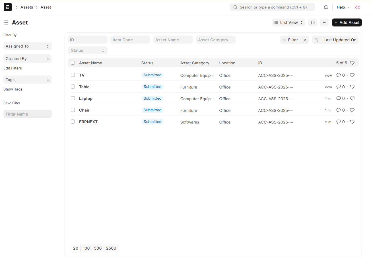 Gestion du Cycle de Vie des Actifs - Mode Clair