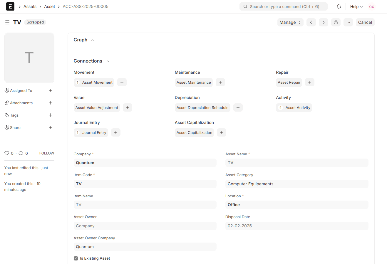 Mise au Rebut des Actifs - Mode Clair