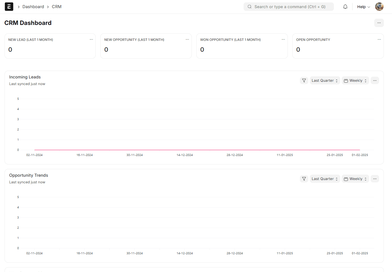Tableau de Bord CRM - Mode Clair