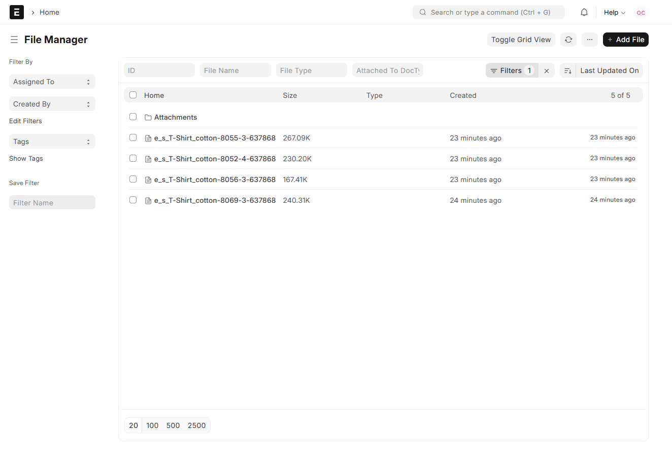Stockage de Documents - Mode Clair