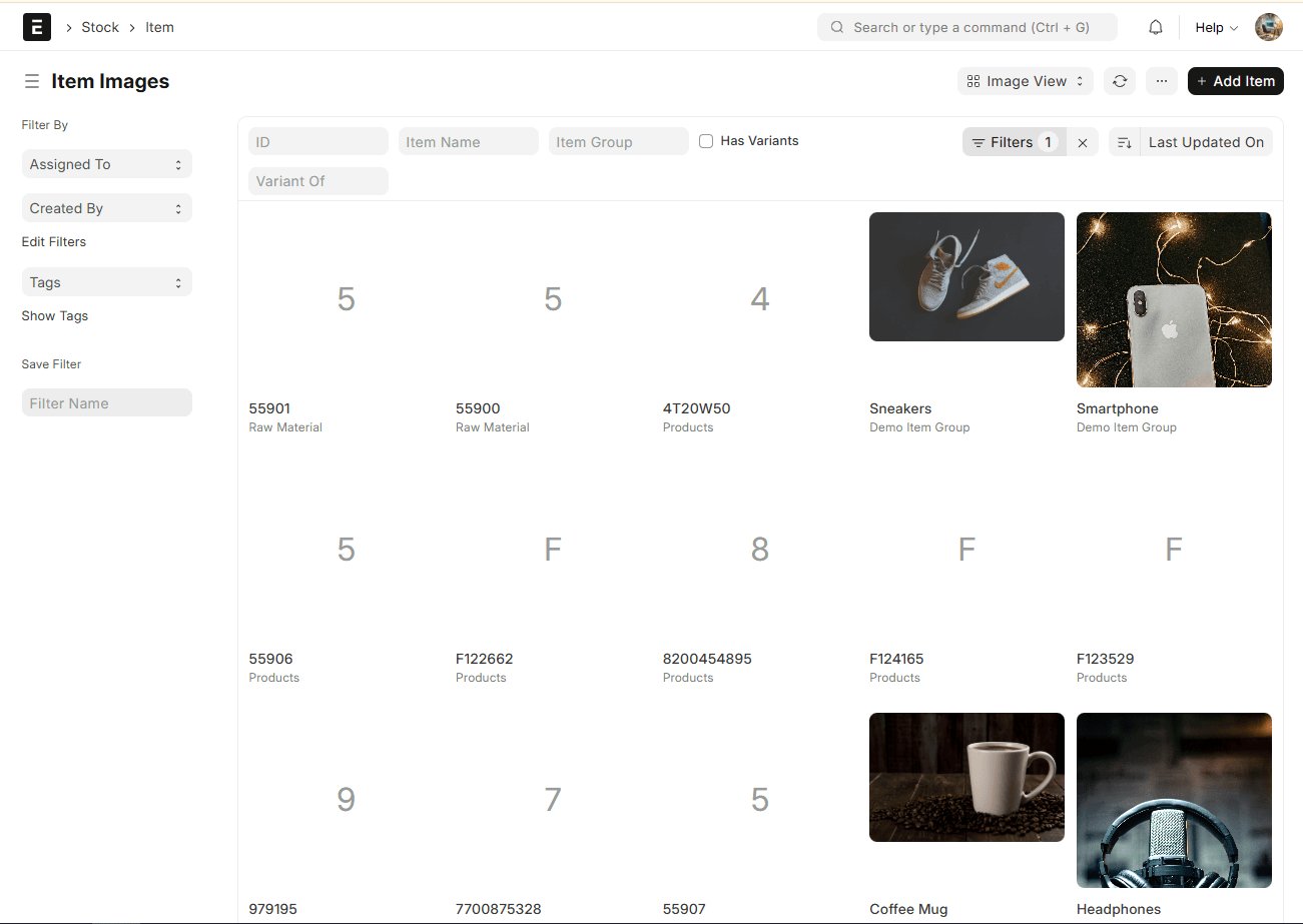 Item Variants Light Mode