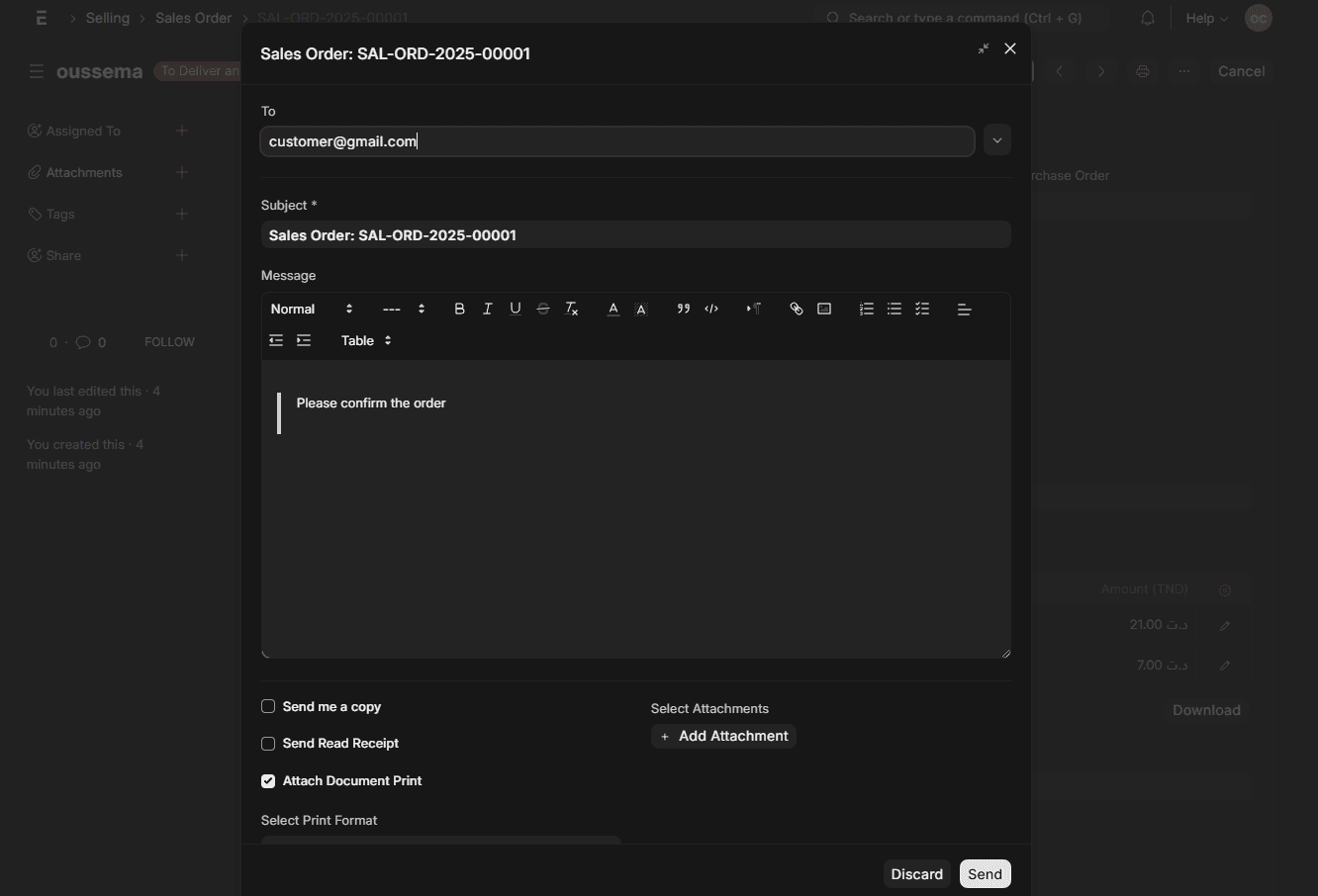 Email - Mode Sombre
