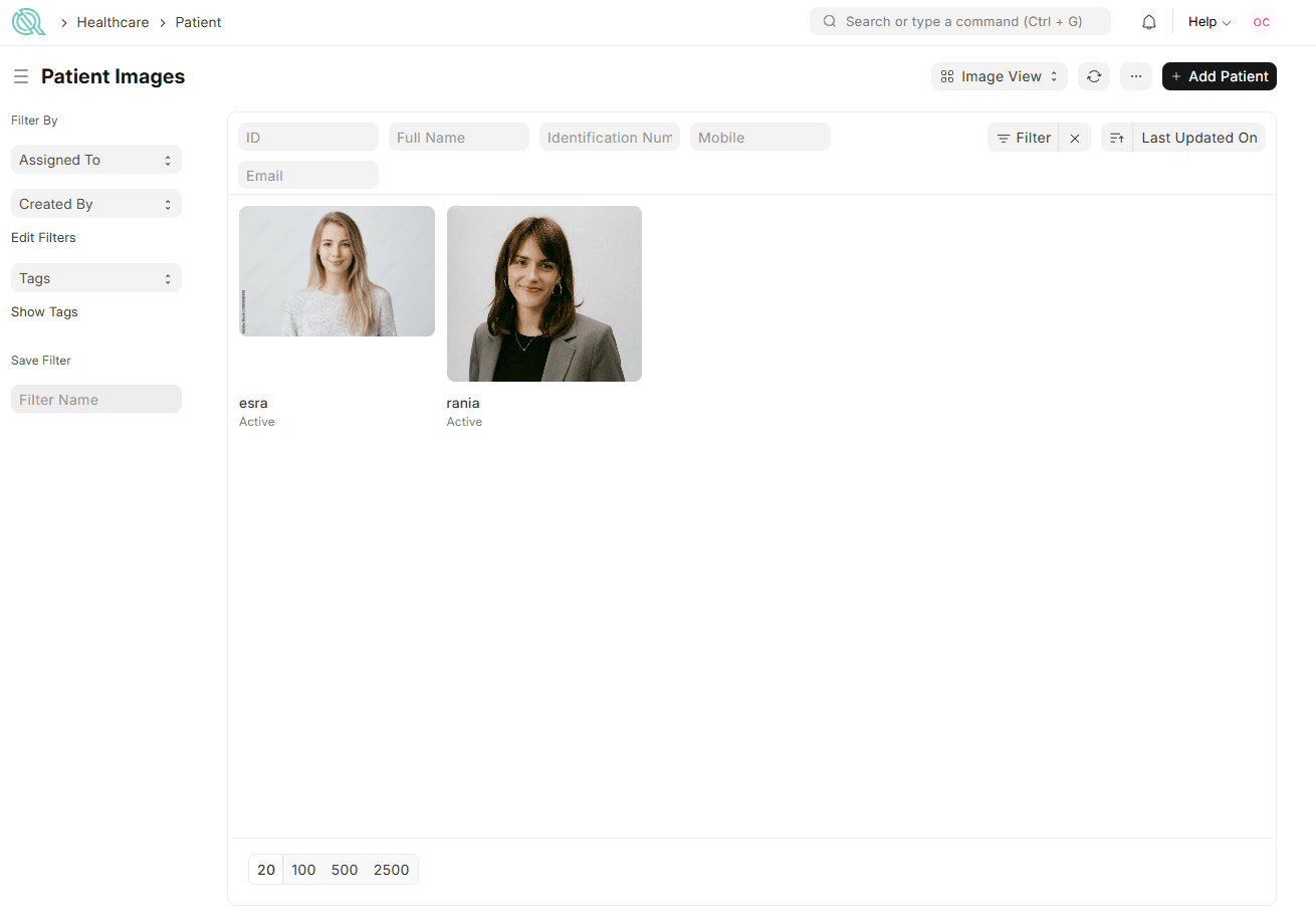 Répertoire des Patients - Mode Clair